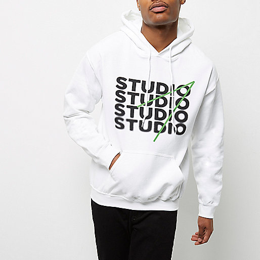 river island black studded sandals,jacques-vertuk English Website White 'Studio' print hoodie Hoodies / Sweatshirts Sale men