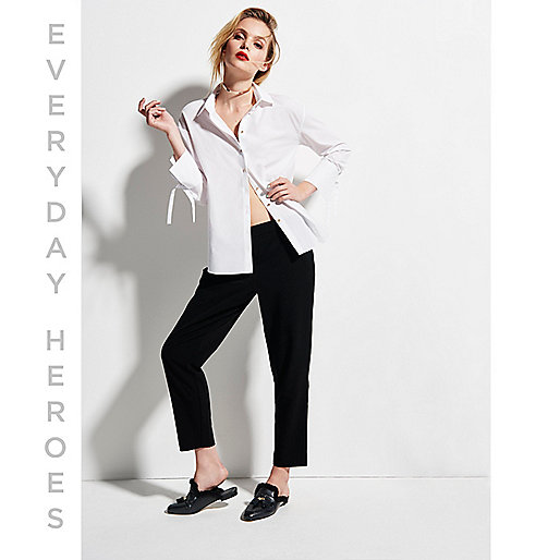 river island black faux leather jacket,Shoes jacques-vertuk Sale White tie cuff shirt Shirts Tops women