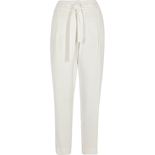 river island sale womens,jacques-vertuk Ireland White tie waist tapered pants women 700558