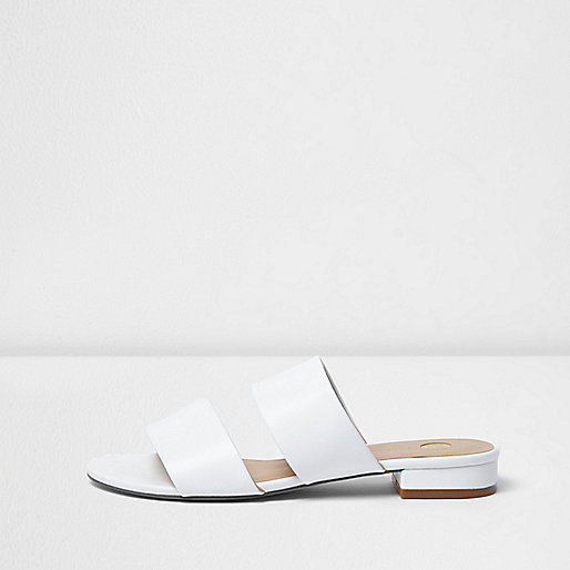 jacques-vertuk White two strap mules 694679 women Holiday Shop