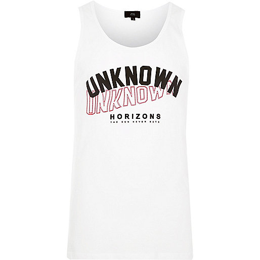 river island gold sandals,jacques-vertuk Dresses New Arrivals White Unknown Horizons print tank T-Shirts / Tanks Sale men