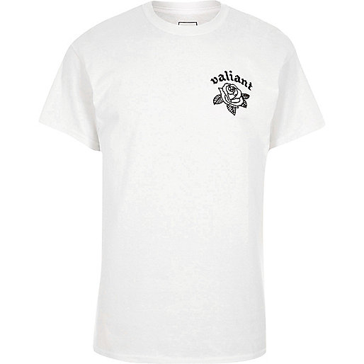 jacques-vertuk White 'valiant' print short sleeve T-shirt 303132 men T-Shirts / Vests T-shirts