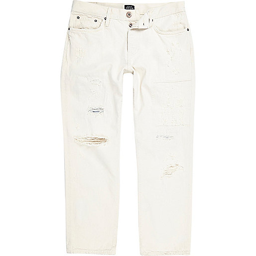 jacques-vertuk White wash distressed loose fit Cody jeans 299458 men Jeans