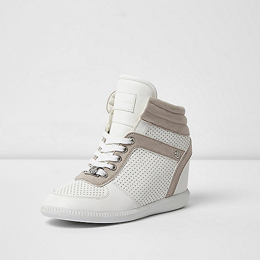 river island boots sale womens,jacques-vertuk Ireland White wedged hi top sneakers women 704715