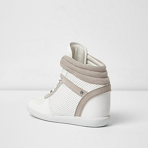 river island boots sale womens,jacques-vertuk Ireland White wedged hi top sneakers women 704715