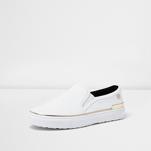 river island danny jeans,jacques-vertuk Online India White wide fit slip on plimsolls Plimsolls / Sneakers Shoes / Boots women