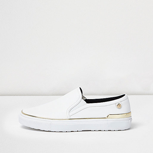 river island danny jeans,jacques-vertuk Online India White wide fit slip on plimsolls Plimsolls / Sneakers Shoes / Boots women