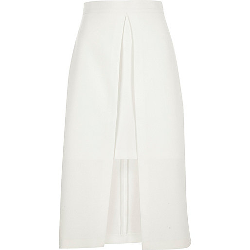 jacques-vertuk White wrap midi skirt 709551 women Skirts Midi Skirts