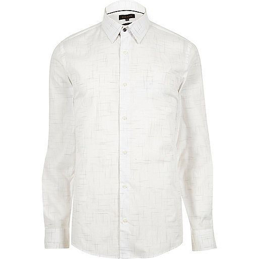 jacques-vertuk White yarn print shirt 292655 men Shirts