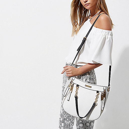 river island zip purse,jacques-vertuk Online White zip front chain scoop tote bag women 703869