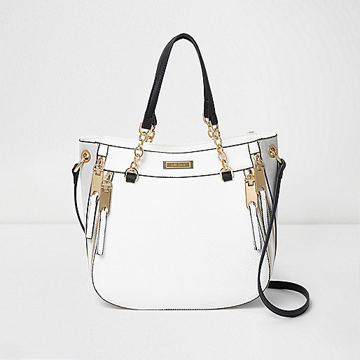 river island zip purse,jacques-vertuk Online White zip front chain scoop tote bag women 703869