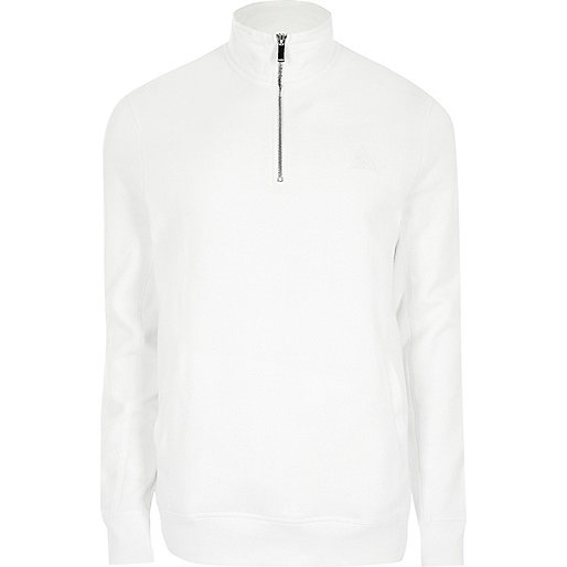 jacques-vertuk White zip-up funnel neck sweatshirt 302923 men Hoodies / Sweatshirts Sweatshirts