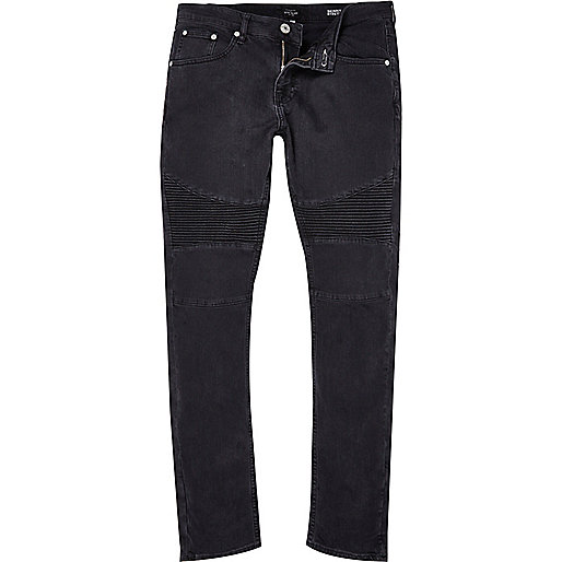 jacques-vertuk Worn black Sid skinny stretch biker jeans 287705 men Jeans