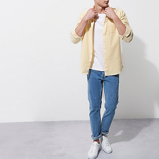 river island brown jeans,Search jacques-vertuk Yellow button-down casual Oxford shirt Long Sleeve Shirts Shirts men