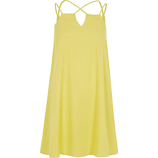 jacques-vertuk Yellow cross strap slip dress 703848 women Holiday Shop