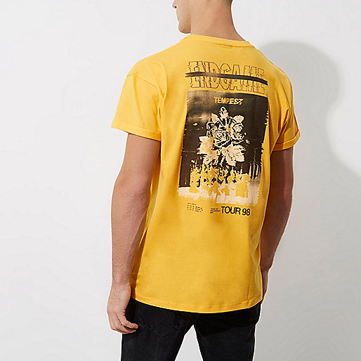 river island plus sale,jacques-vertuk Please Yellow 'end game' print slouch T-shirt T-shirts T-Shirts / Tanks men