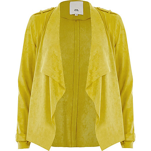 jacques-vertuk Yellow faux suede fallaway jacket 704668 women Coats / Jackets Jackets