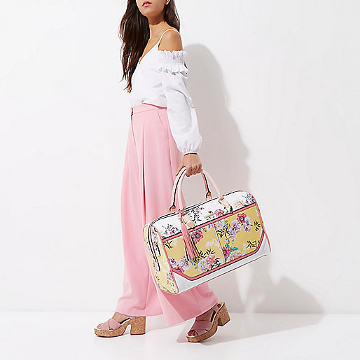 river island crystal sandals,jacques-vertuk Camel Skirt Yellow floral print cabin suitcase Suitcases Bags / Purses women