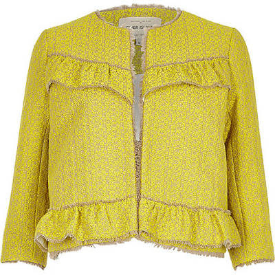 green jumper dress river island,jacques-vertuk Outlet Yellow frill tweed jacket women 701747