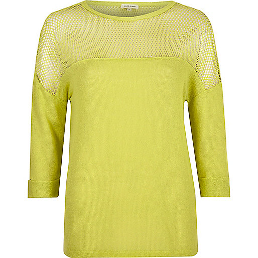 jacques-vertuk Yellow mesh panel top 701918 women T-Shirts & Vests