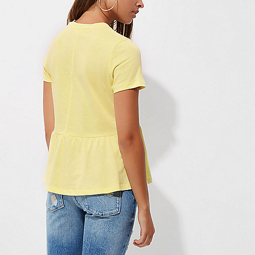 river island clip top purse,jacques-vertuk Summer Clothes Yellow peplum hem T-shirt T-Shirts & Tanks Sale women