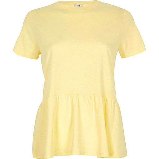 river island clip top purse,jacques-vertuk Summer Clothes Yellow peplum hem T-shirt T-Shirts & Tanks Sale women