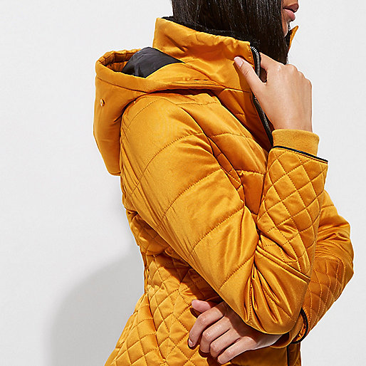 sleeveless coat river island,Ladies jacques-vertuk Sale Yellow quilted fur trim puffer jacket Jackets Coats / Jackets women