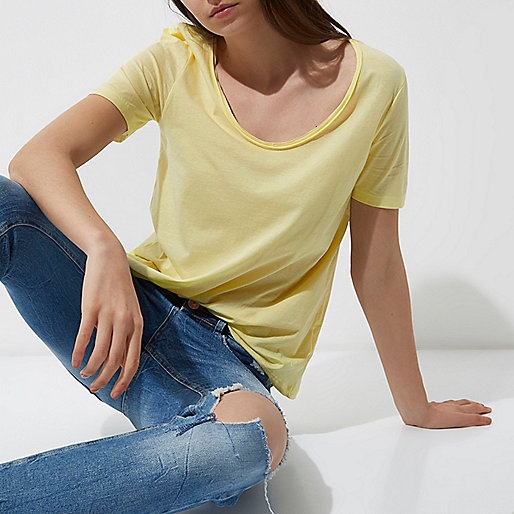 river island pearl heels,jacques-vertuk Outlet Yellow scoop neck T-shirt women 703396