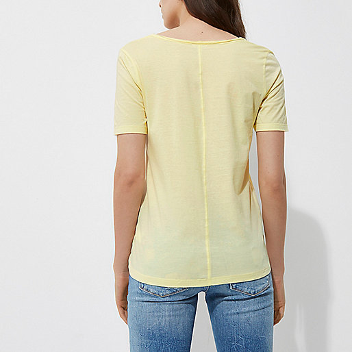 river island pearl heels,jacques-vertuk Outlet Yellow scoop neck T-shirt women 703396