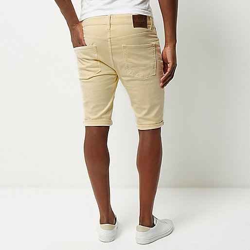 river island sleeveless blazer,Outlet jacques-vertuk Yellow skinny fit denim shorts Shorts Sale men