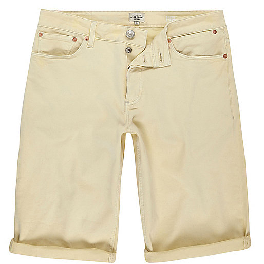 jacques-vertuk Yellow skinny fit denim shorts 292296 men Shorts