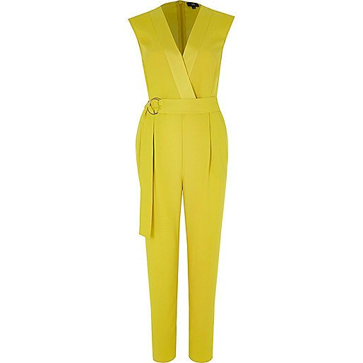 jacques-vertuk Yellow sleeveless tailored jumpsuit 707833 women Playsuits / Jumpsuits Jumpsuits